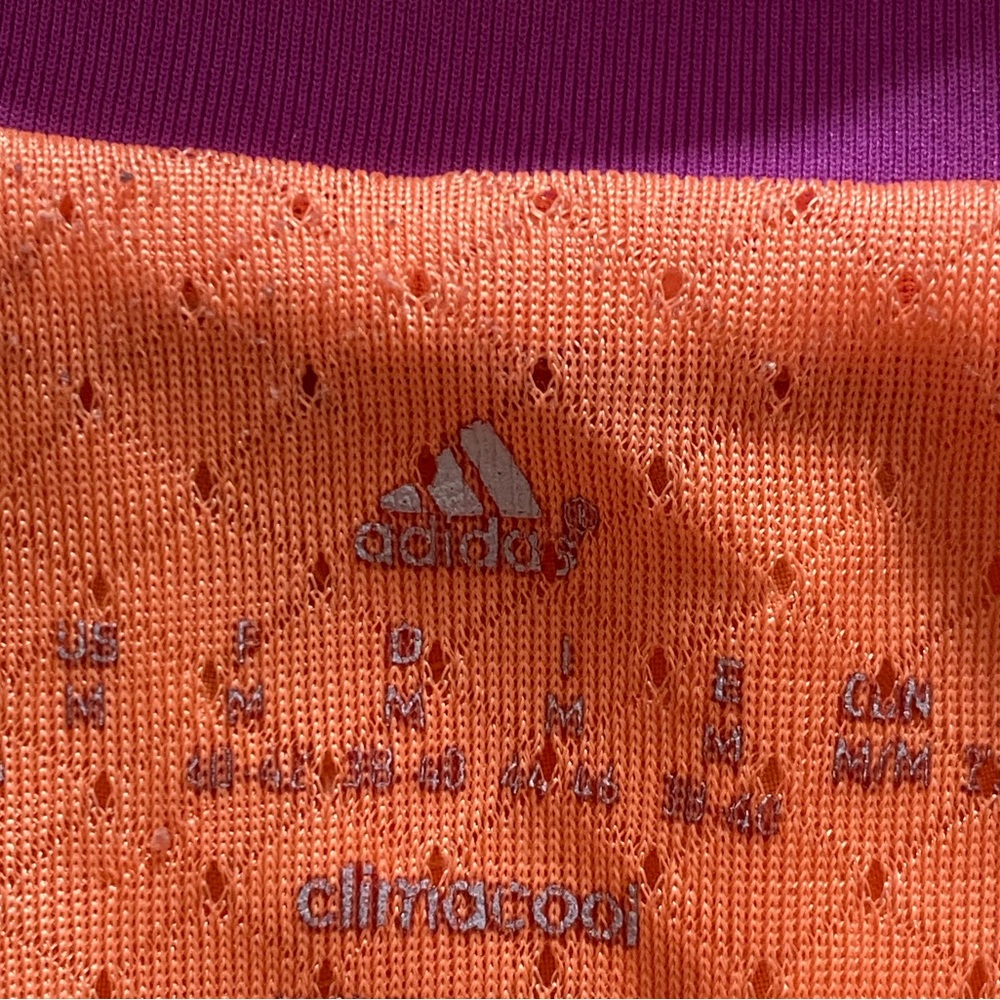 ADIDAS Orange & Purple Striped Lined Workout Running Athletic Shorts - Picture 8 of 9